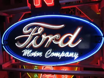 New Ford Motor Company Porcelain Neon Sign 6 FT W x 36 IN H