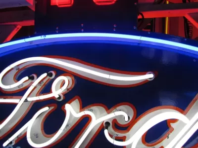 New Ford Motor Company / Lincoln Porcelain Neon Sign 6 FT W x 15 1/2 FT H