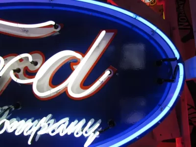New Ford Motor Company / Lincoln Porcelain Neon Sign 6 FT W x 15 1/2 FT H