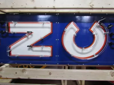 New Ford Motor Company / Lincoln Porcelain Neon Sign 6 FT W x 15 1/2 FT H