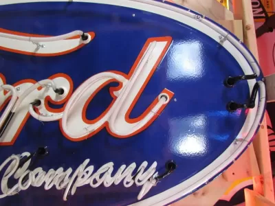 New Ford Motor Company / Lincoln Porcelain Neon Sign 6 FT W x 15 1/2 FT H