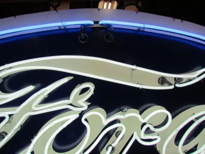 New Ford V8 Porcelain Neon Sign with Animation 76 IN W x 78 IN H