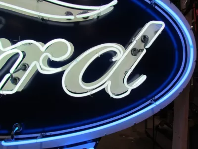 New Ford V8 Porcelain Neon Sign with Animation 76 IN W x 78 IN H