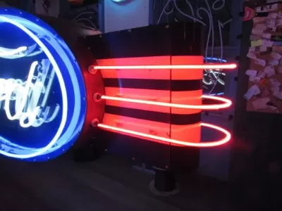 New Double-Sided Ford Oval with Wings Porcelain Neon Sign - 8 FT W x 36"H