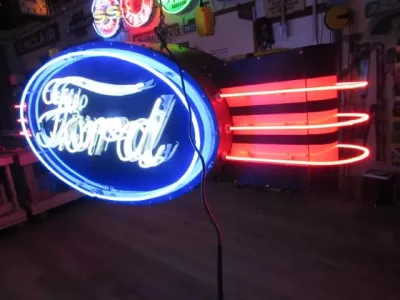 New Double-Sided Ford Oval with Wings Porcelain Neon Sign - 8 FT W x 36"H