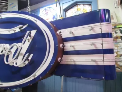 New Double-Sided Ford Oval with Wings Porcelain Neon Sign - 8 FT W x 36"H