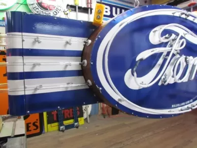 New Double-Sided Ford Oval with Wings Porcelain Neon Sign - 8 FT W x 36"H