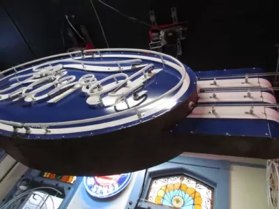 New Double-Sided Ford Oval with Wings Porcelain Neon Sign - 8 FT W x 36"H