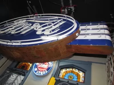 New Double-Sided Ford Oval with Wings Porcelain Neon Sign - 8 FT W x 36"H