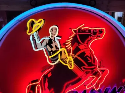 New Frontier Keyhole Porcelain Neon Sign 48"W x 48"H 