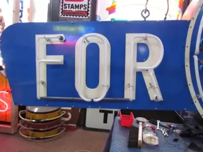 New GAS FOR LESS Animated Painted Neon Sign 12 Ft W x 4 Ft H