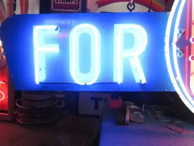 New GAS FOR LESS Animated Painted Neon Sign 12 Ft W x 4 Ft H