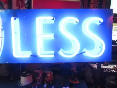 New GAS FOR LESS Animated Painted Neon Sign 12 Ft W x 4 Ft H