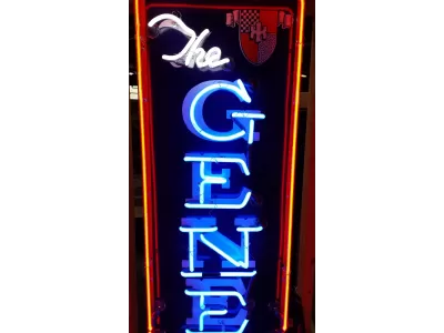 Original General Tires Porcelain Sign with Neon 16 IN W x 72 IN H 