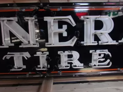 New General Tire Porcelain Neon Sign 8 Ft W x 24" H 