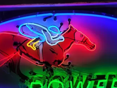 New Gibble Gas Animated Single-Sided Porcelain Neon Sign 72 IN W x 36"H 