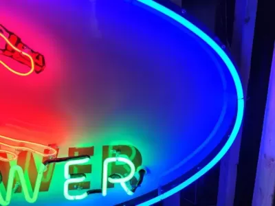 New Gibble Gas Animated Single-Sided Porcelain Neon Sign 72 IN W x 36"H 