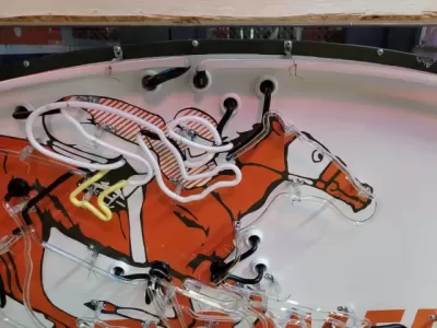 New Gibble Gas Animated Single-Sided Porcelain Neon Sign 72 IN W x 36"H 