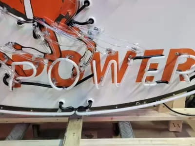 New Gibble Gas Animated Single-Sided Porcelain Neon Sign 72 IN W x 36"H 