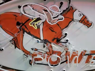 New Gibble Gas Animated Single-Sided Porcelain Neon Sign 72 IN W x 36"H 