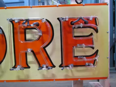 New Gilmore Gasoline Porcelain Neon Sign 6 FT W x 44 IN H