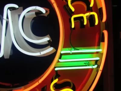 New GMC Sales & Service Trucks Porcelain Neon Sign 72" Diameter