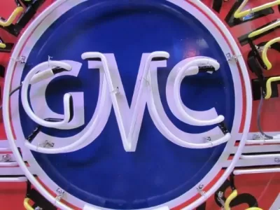 New GMC Sales & Service Trucks Porcelain Neon Sign 72" Diameter