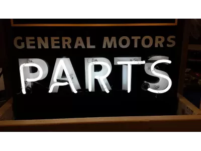 New General Motors Parts Porcelain Neon Sign - 34" x 48"H