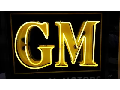 New General Motors Parts Porcelain Neon Sign - 34" x 48"H