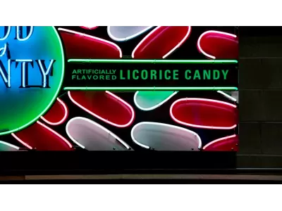 New Good and Plenty Candy Box Painted Neon Sign 78 IN W x 40 IN H