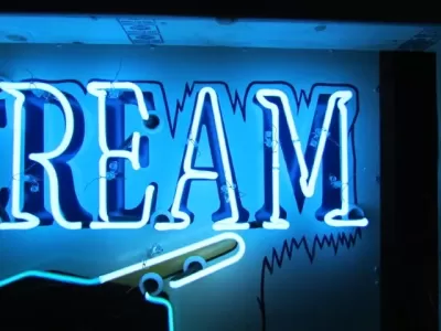 Original Good Humor Porcelain Ice Cream Sign with Neon 48"W x 24"H