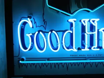 Original Good Humor Porcelain Ice Cream Sign with Neon 48"W x 24"H