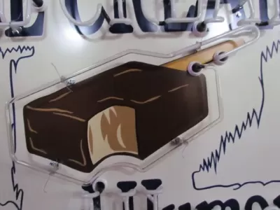 Original Good Humor Porcelain Ice Cream Sign with Neon 48"W x 24"H