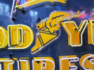 Original Goodyear Tires Porcelain Neon Sign 96 IN W x 52 IN H