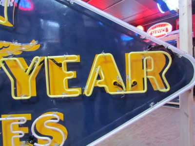 Original Goodyear Tires Porcelain Neon Sign 96 IN W x 52 IN H