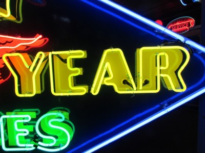 Original Goodyear Tires Porcelain Neon Sign 96 IN W x 52 IN H
