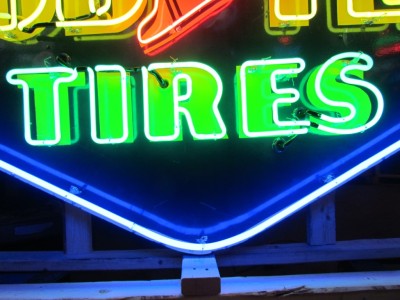Original Goodyear Tires Porcelain Neon Sign 96 IN W x 52 IN H