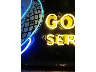 Original Goodyear Service Station Horizontal Porcelain Neon Sign 72"W x 24"H