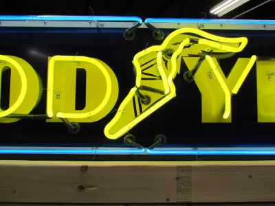 New Goodyear Single-Sided Porcelain Neon Sign 8 FT W x 18"H