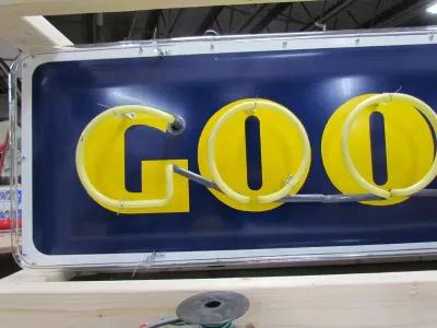 New Goodyear Single-Sided Porcelain Neon Sign 8 FT W x 18"H