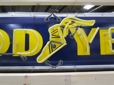 New Goodyear Single-Sided Porcelain Neon Sign 8 FT W x 18"H