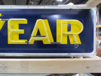 New Goodyear Single-Sided Porcelain Neon Sign 8 FT W x 18"H