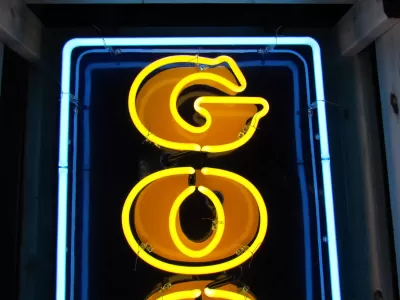 Original Goodyear Vertical Porcelain Sign with Neon 16"W x 94"H