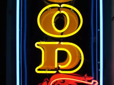 Original Goodyear Vertical Porcelain Sign with Neon 16"W x 94"H