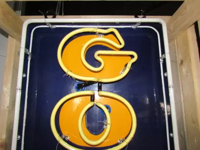 Original Goodyear Vertical Porcelain Sign with Neon 16"W x 94"H