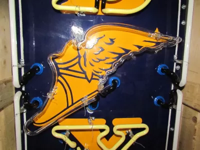 Original Goodyear Vertical Porcelain Sign with Neon 16"W x 94"H