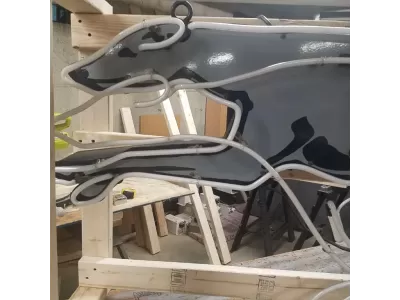 New Greyhound Porcelain Neon Sign with Animated Neon 65"W x 18"H 