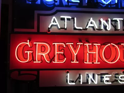 New Animated Greyhound Ticket Office Porcelain Neon Sign 60 IN W x72 IN H