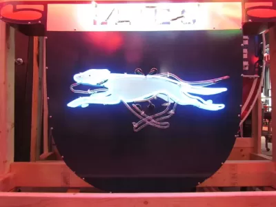 New Animated Greyhound Ticket Office Porcelain Neon Sign 60 IN W x72 IN H
