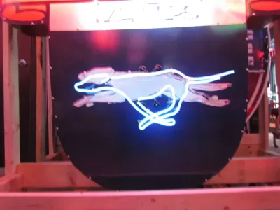 New Animated Greyhound Ticket Office Porcelain Neon Sign 60 IN W x72 IN H